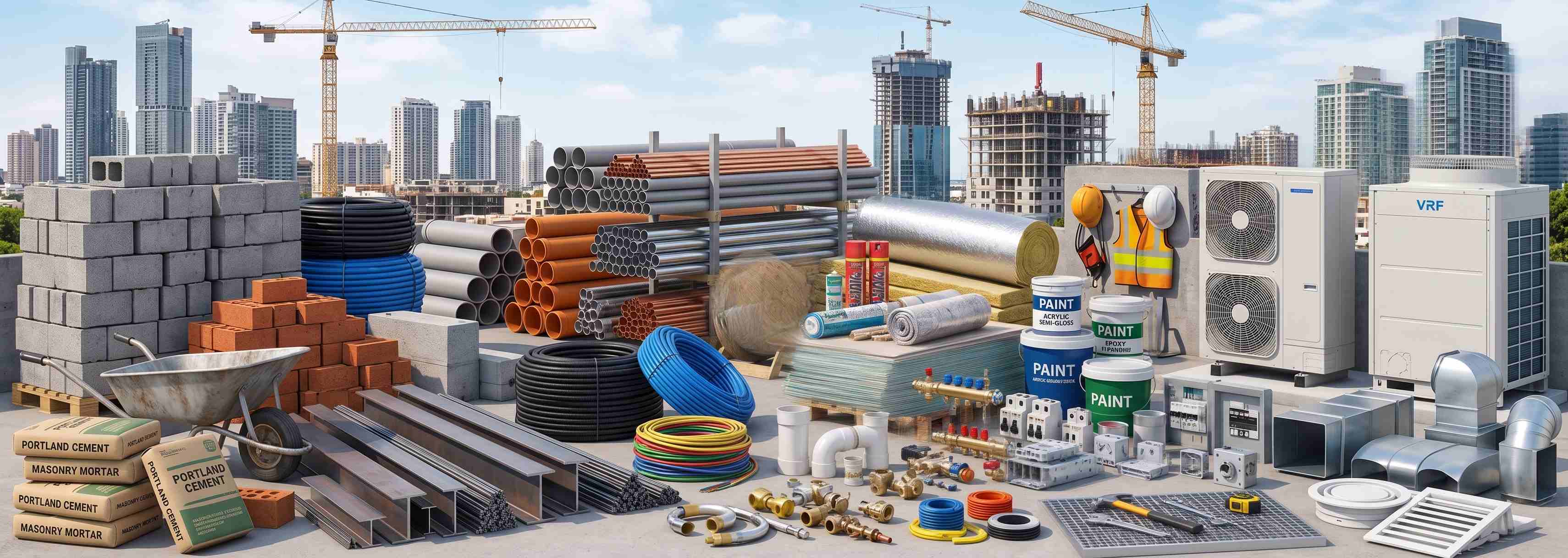 Building materials — civil and MEP construction supply